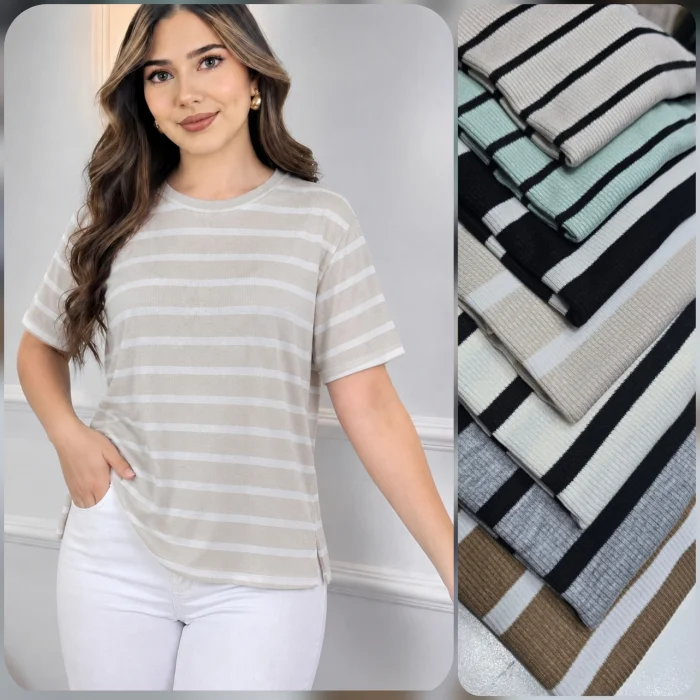 Remera Rayada con Tajos