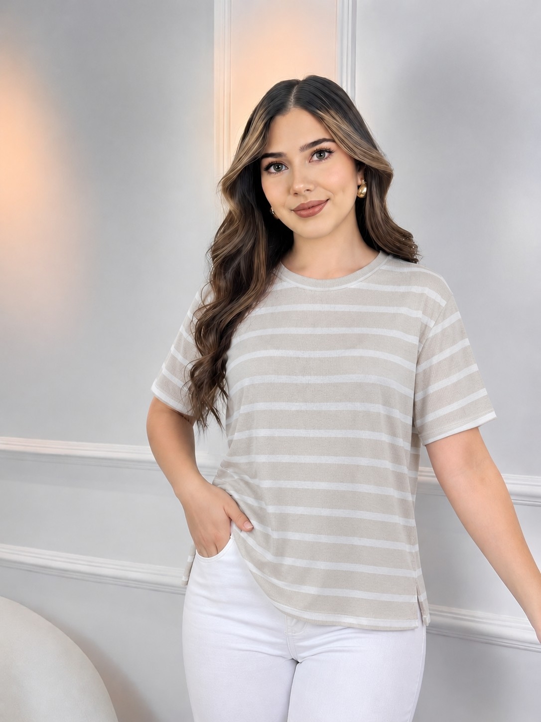 Remera Rayada con Tajos - Imagen 2