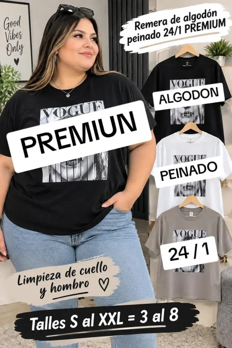 Remera de Algodon Peinado Premiun 24/1