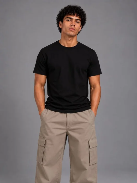 Remera Entallada Lisa Negro