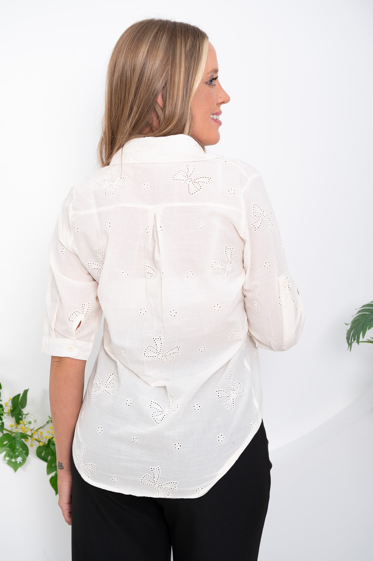 Camisa Clásica 3/4 Moño - Imagen 3