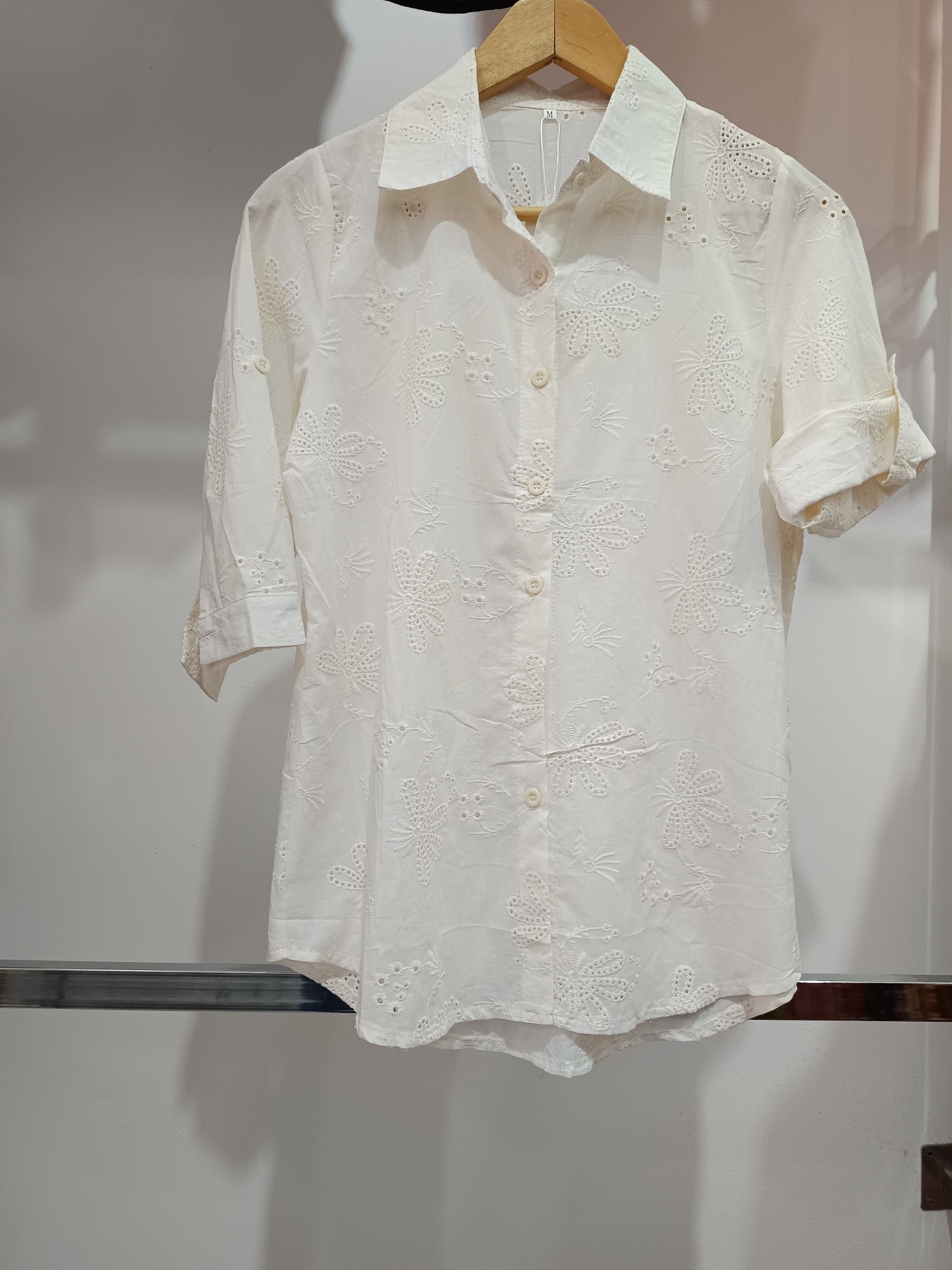Camisa Clásica 3/4 Flor Grande - Imagen 2