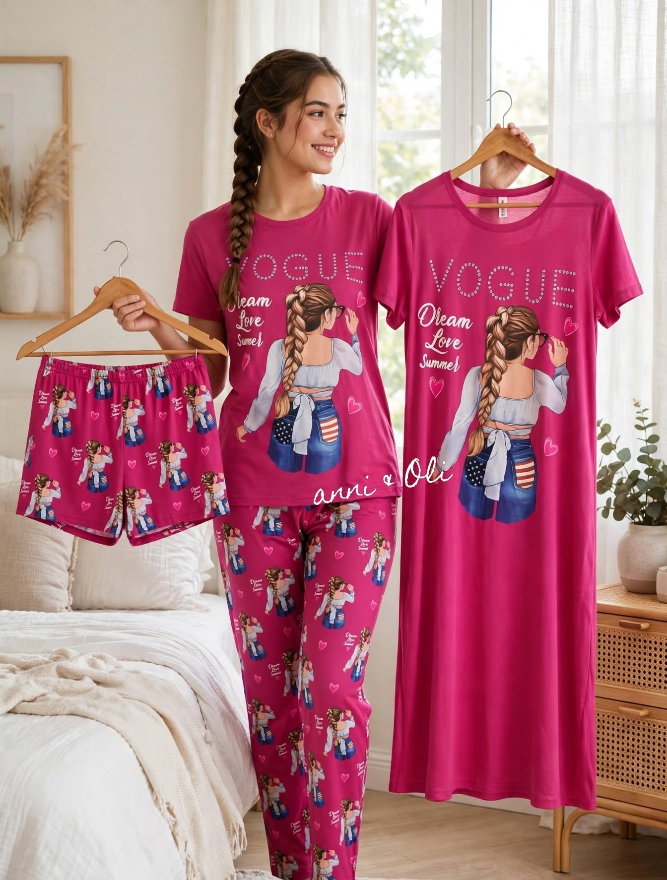 Pijama Mujer 4 Piezas Importado - Imagen 3