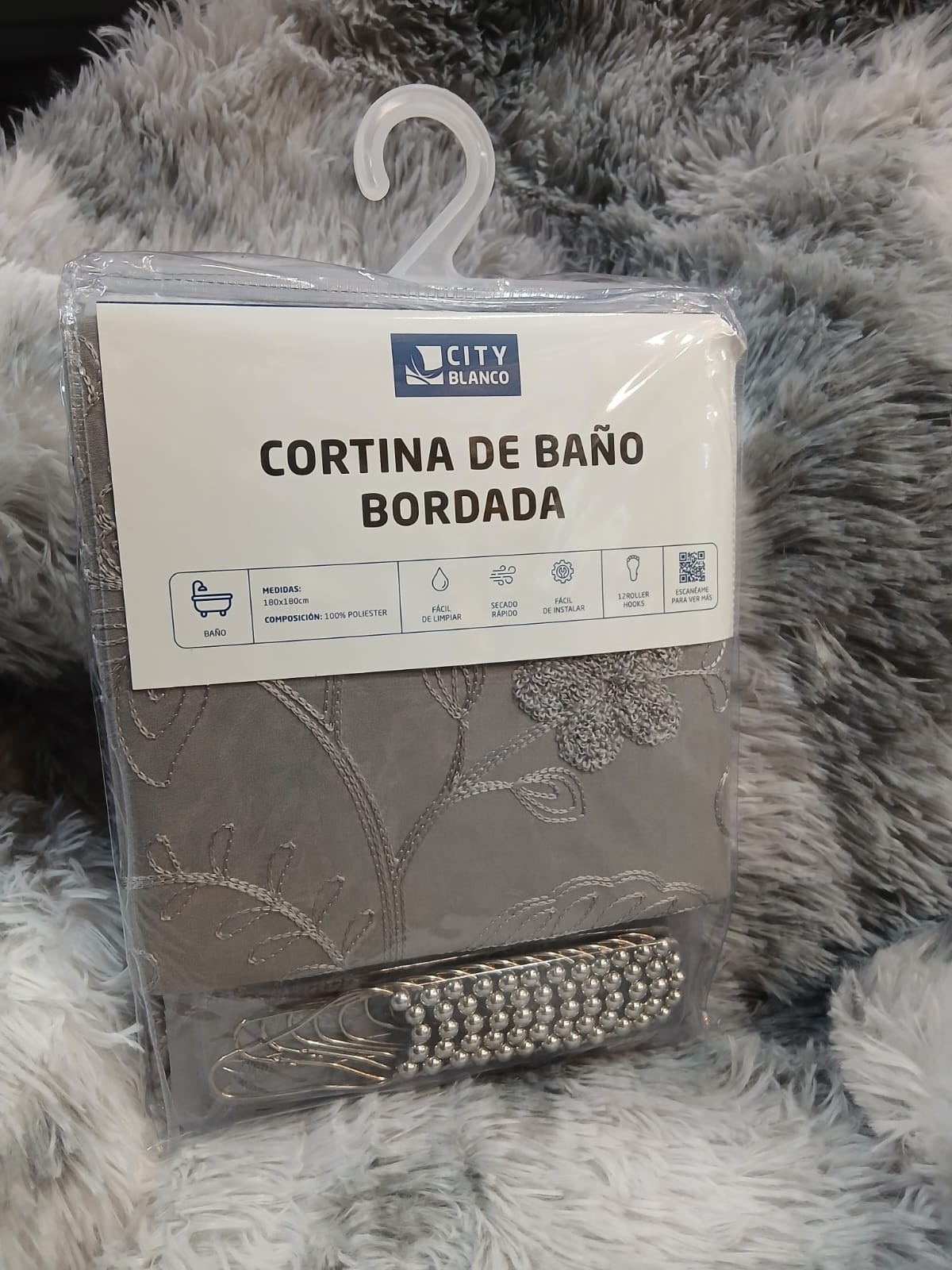 Cort. Baño Tela Bordada - Imagen 2