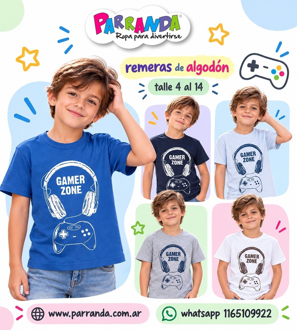 Remeras Niño de Algodón con Estampado - Imagen 2