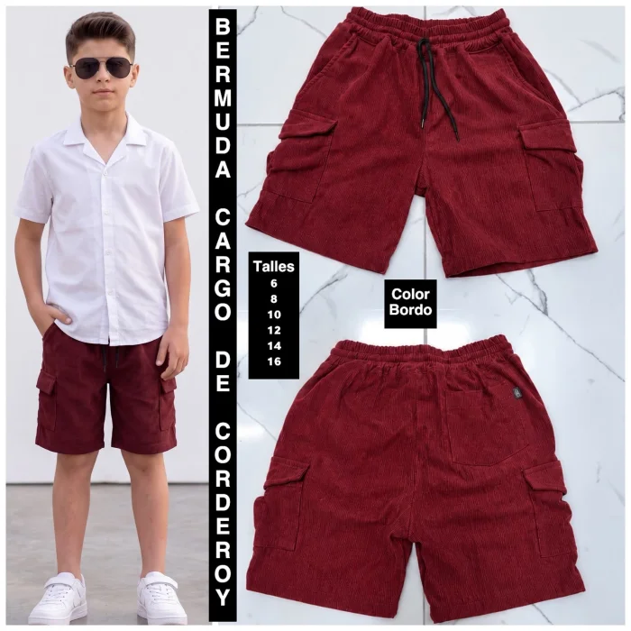 Bermudas Cargo de Corderoy de Niño