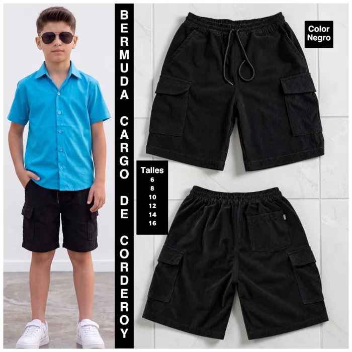 Bermudas Cargo de Corderoy de Niño