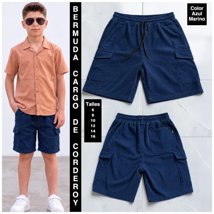 Bermudas Cargo de Corderoy de Niño
