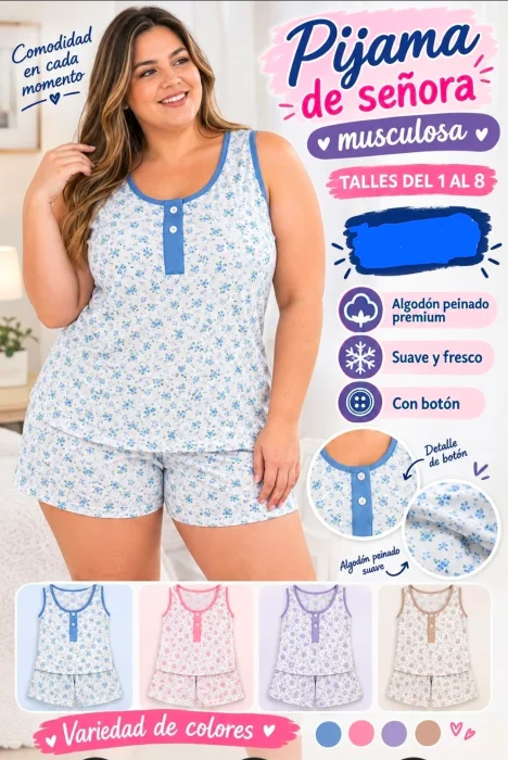 Pijamas Musculosa Algodon