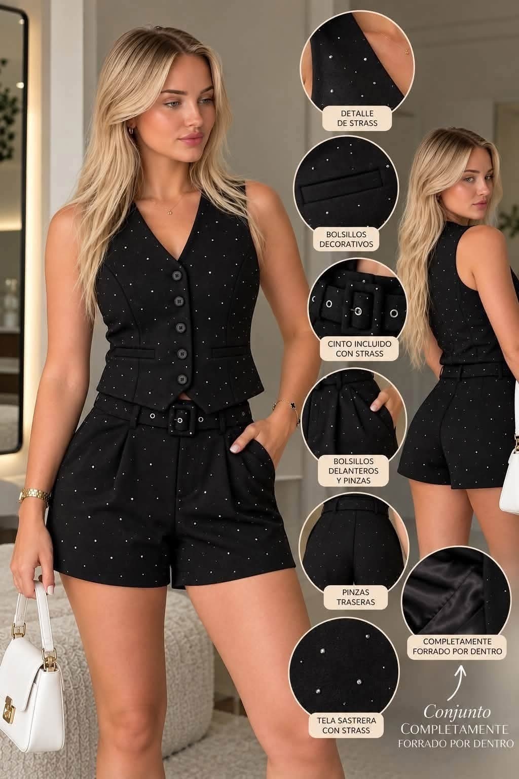 Conjunto Amara Strass Importado (leer Descripción) - Imagen 4