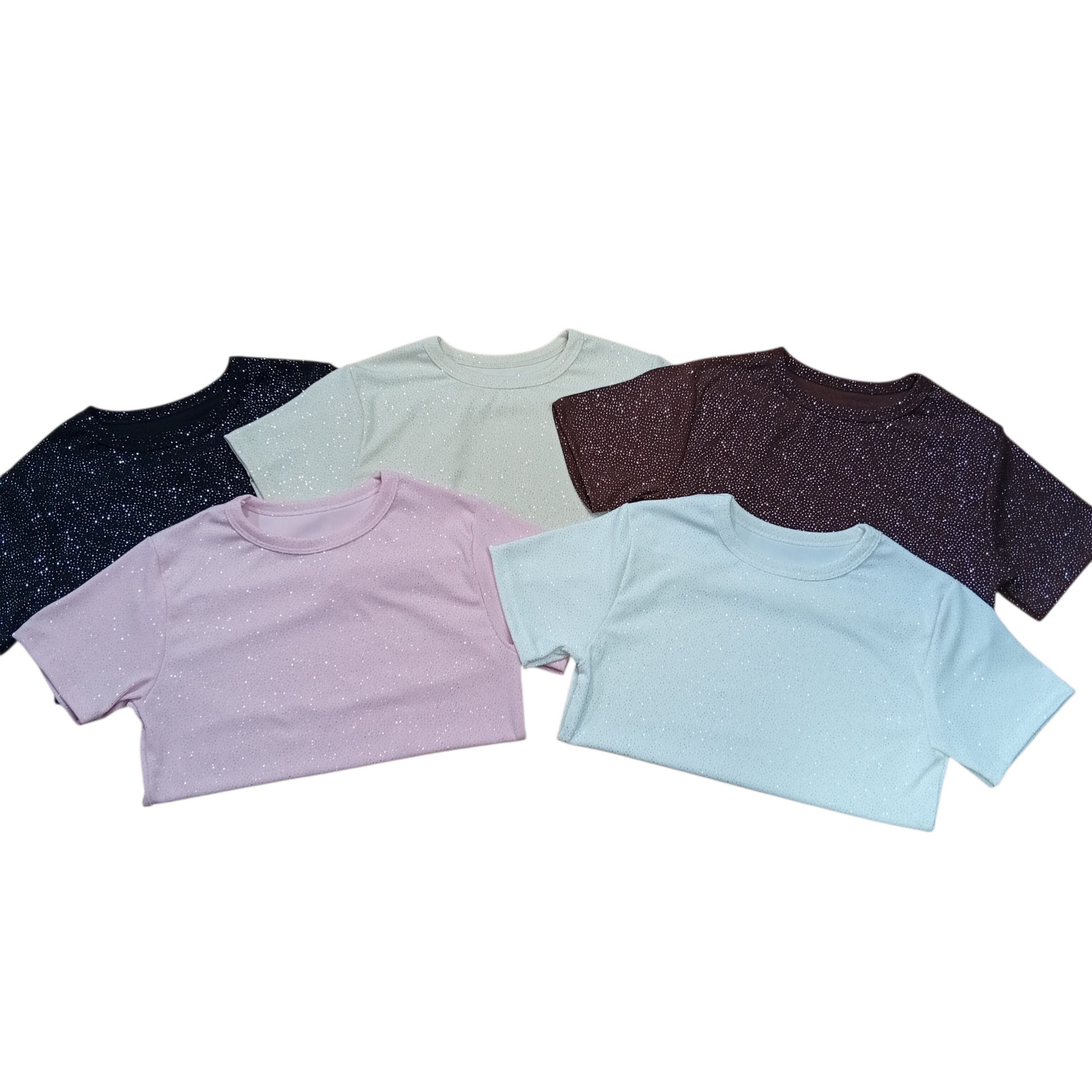 Remera Básica con Glitter Talle Único M/l - Imagen 2
