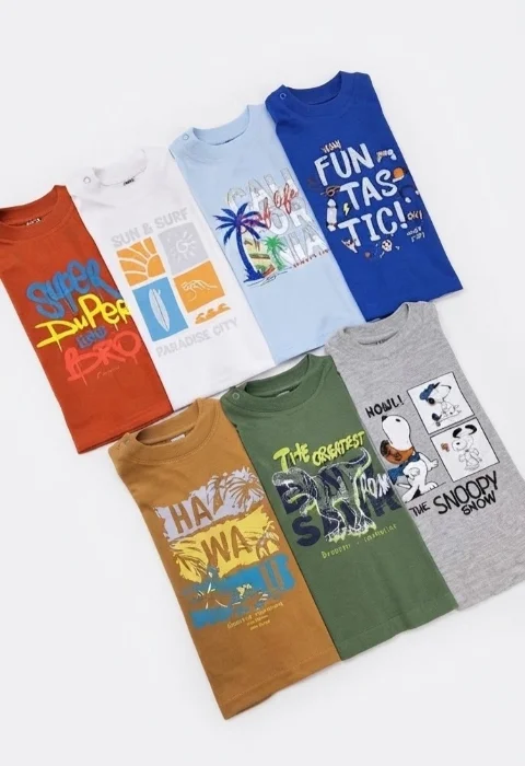 Remeras Cortas de Bebé con Estampa Jersey Peinado