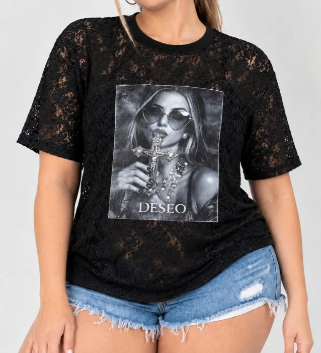 Remerone de Encaje Estampado