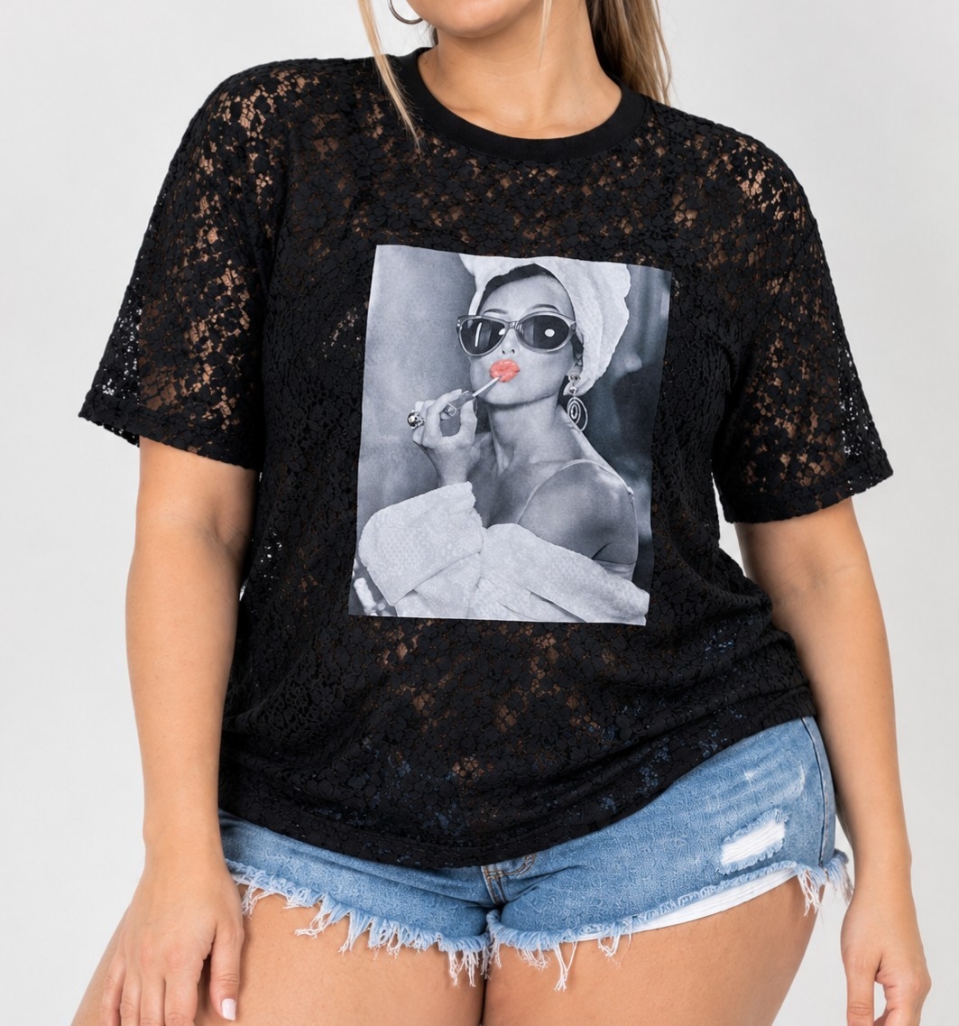 Remerone de Encaje Estampado - Imagen 3