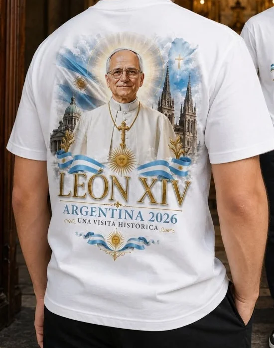 Remerera Algodon Peinado Estampado Papa Leon en Lujan 2026