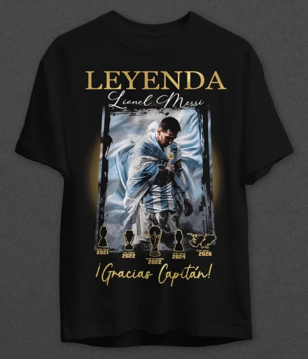 Remeras Messi Leyenda Algodon Peinado Estampado