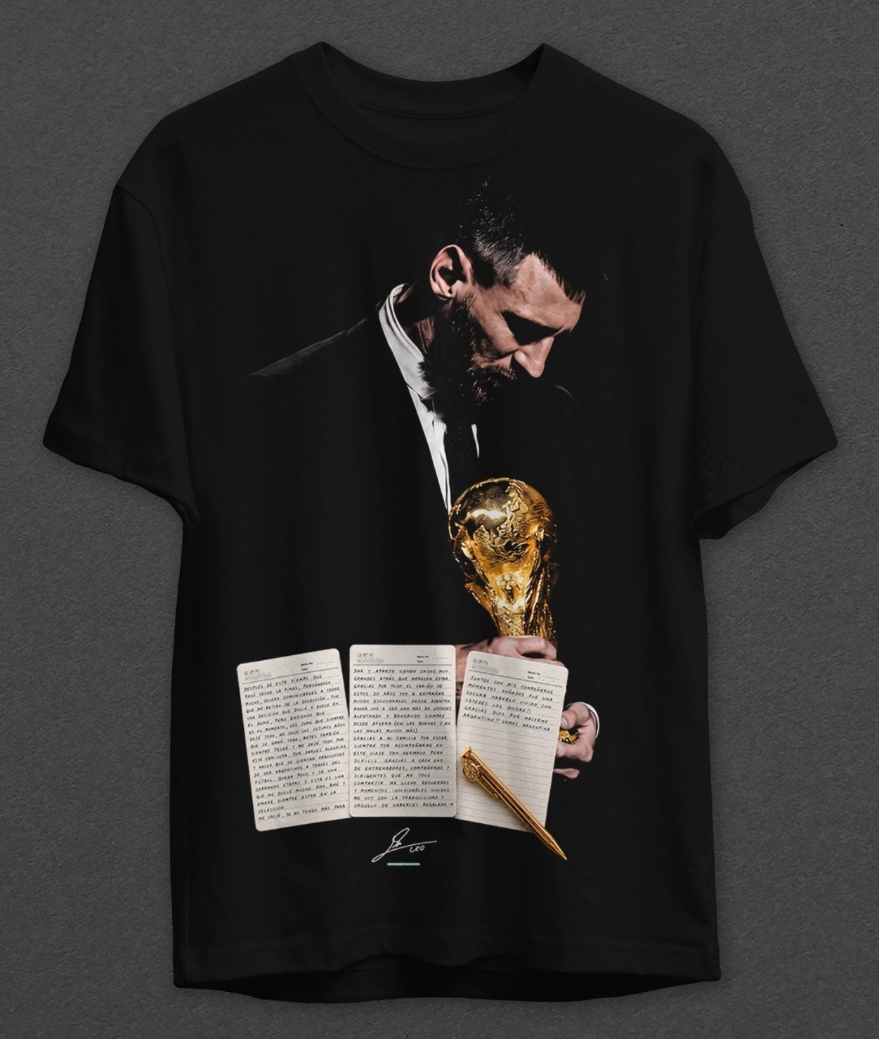 Remeras Messi Leyenda Algodon Peinado Estampado - Imagen 2