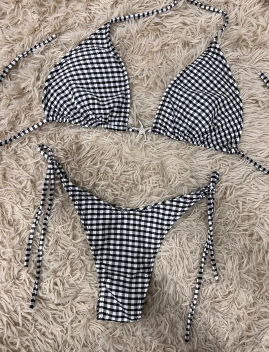 Bikini Textura con Avios Cuadrille