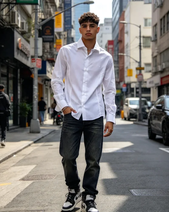 Camisas Juvenil Poplin Elastizado