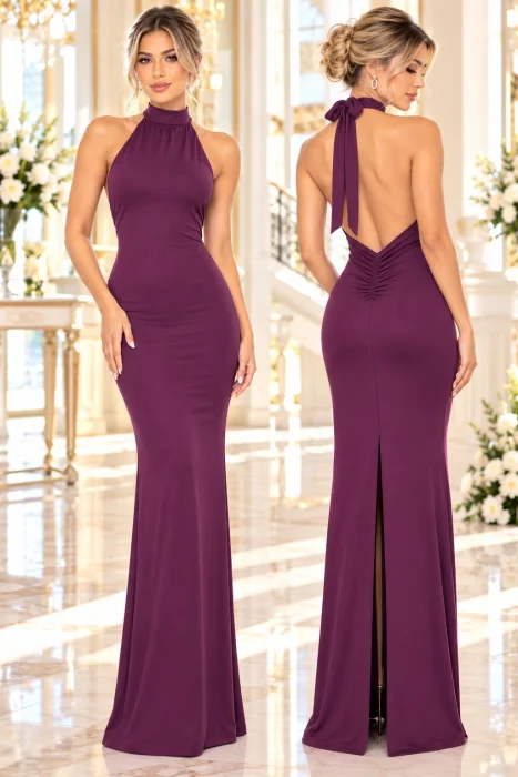Vestido Sirena Cuello Halter