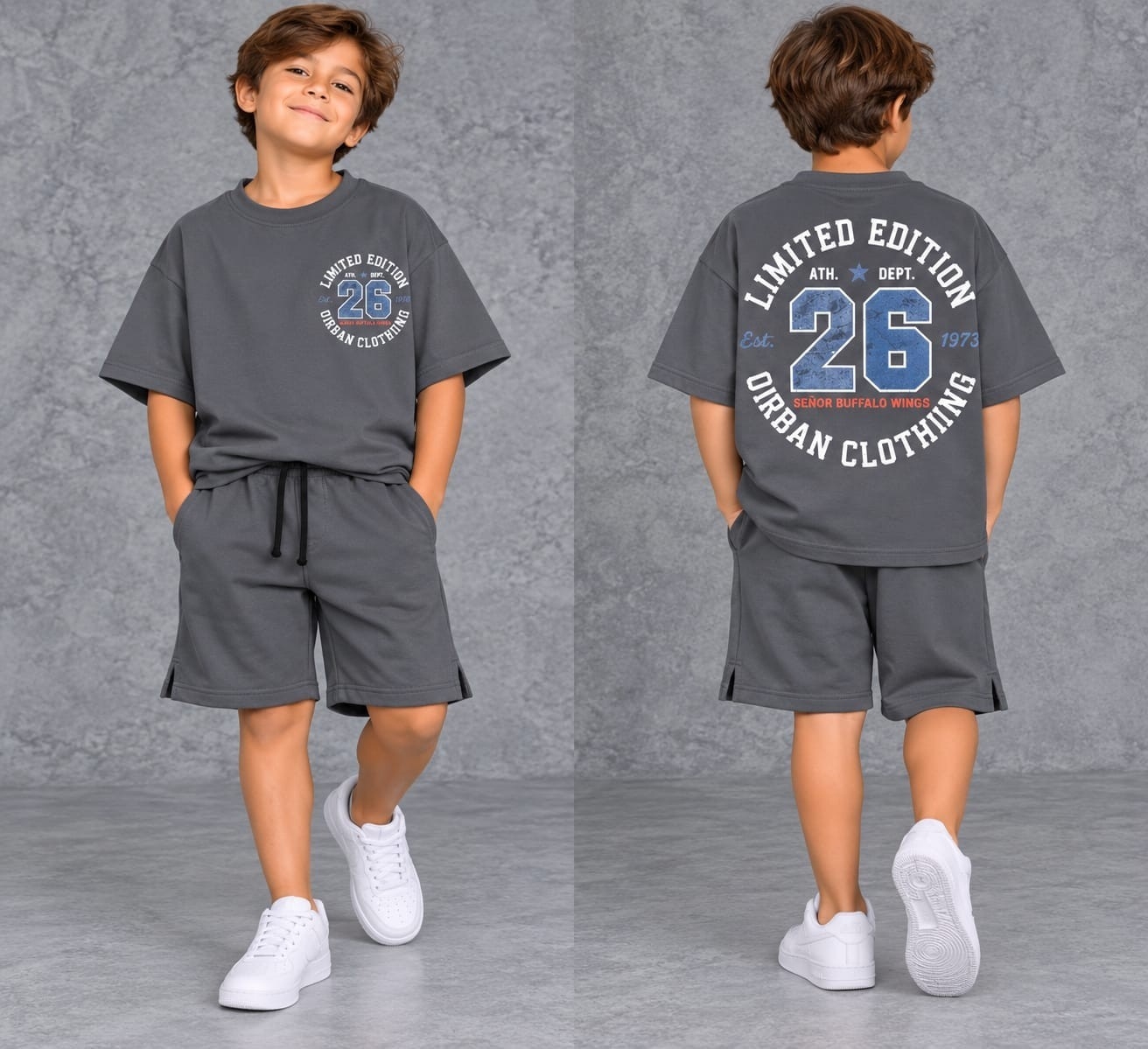 Conjuntos Niños Remeras Over Short (jersey 24/1 Rudtico Algodón Peinado) - Imagen 2