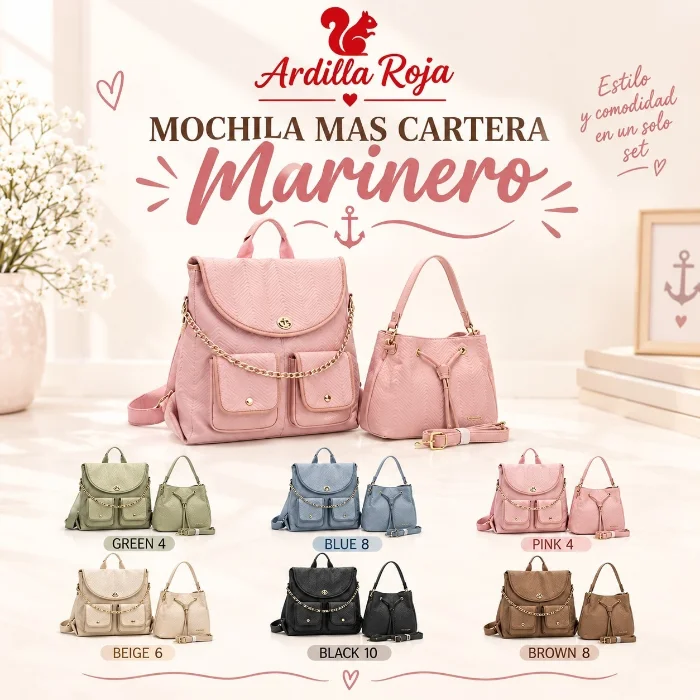 Mochila mas Cartera Marinero