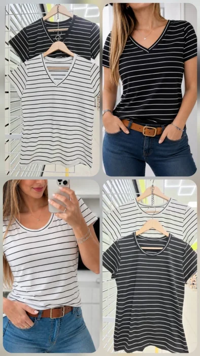 Remeras Rayadas X Talles - Modal Soft