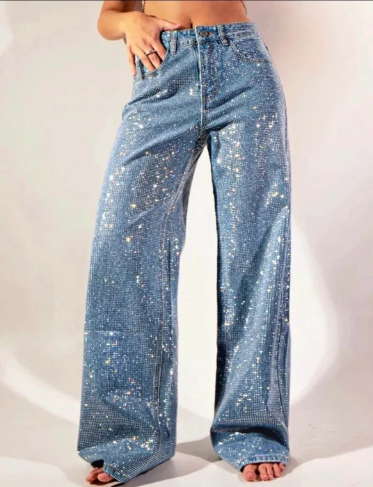 Jeans Elastizado Full Strass (brillo Completo)