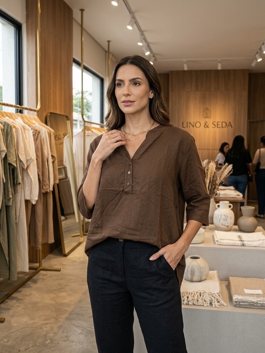 Camisa/blusa de Lino - Imagen 3