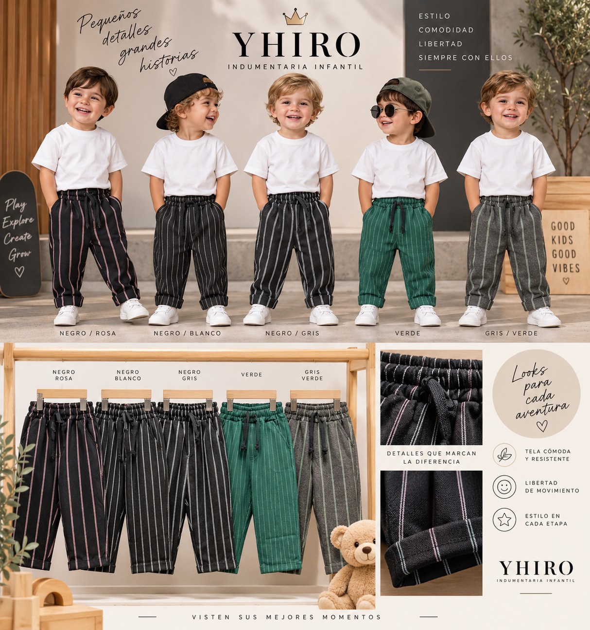Pantalón Rayado -bebé- - Imagen 2