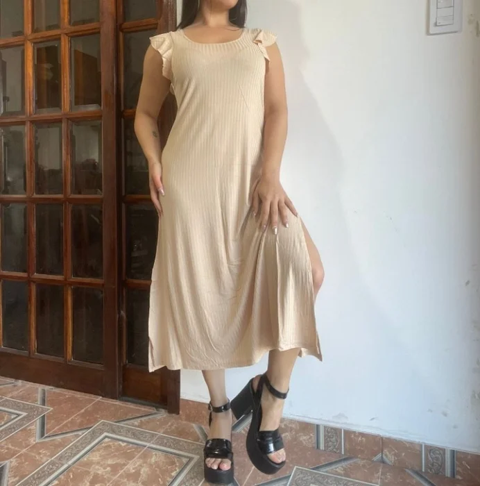 Vestido con Volado Morley Viscosa