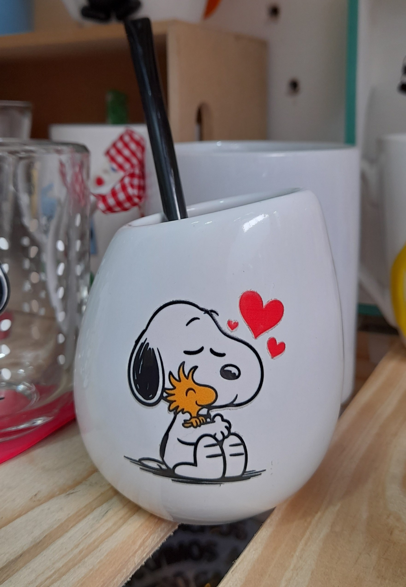 Mate de Cerámica Snoopy con Bombilla - Imagen 2