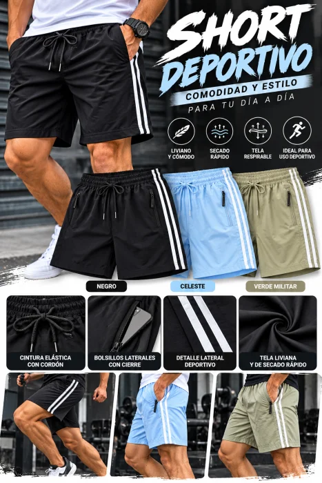 Short Deportivo "lineas" Importado