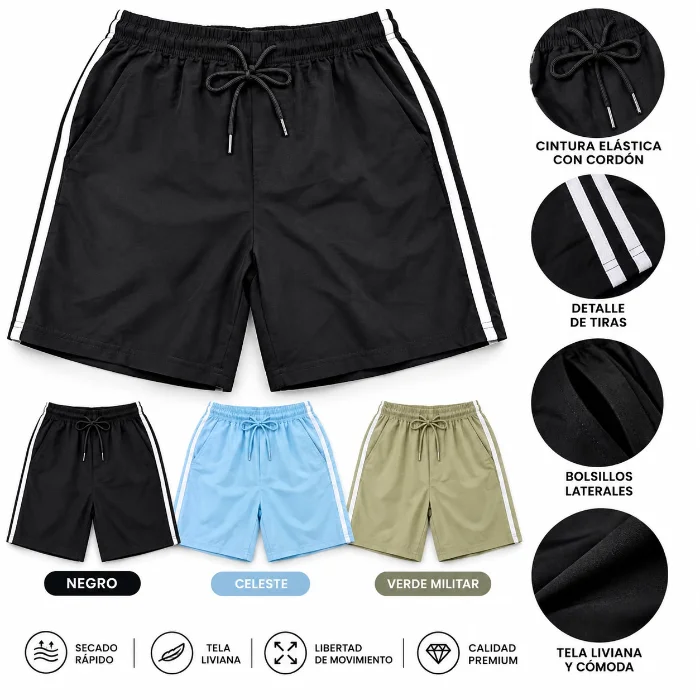 Short Deportivo "lineas" Importado