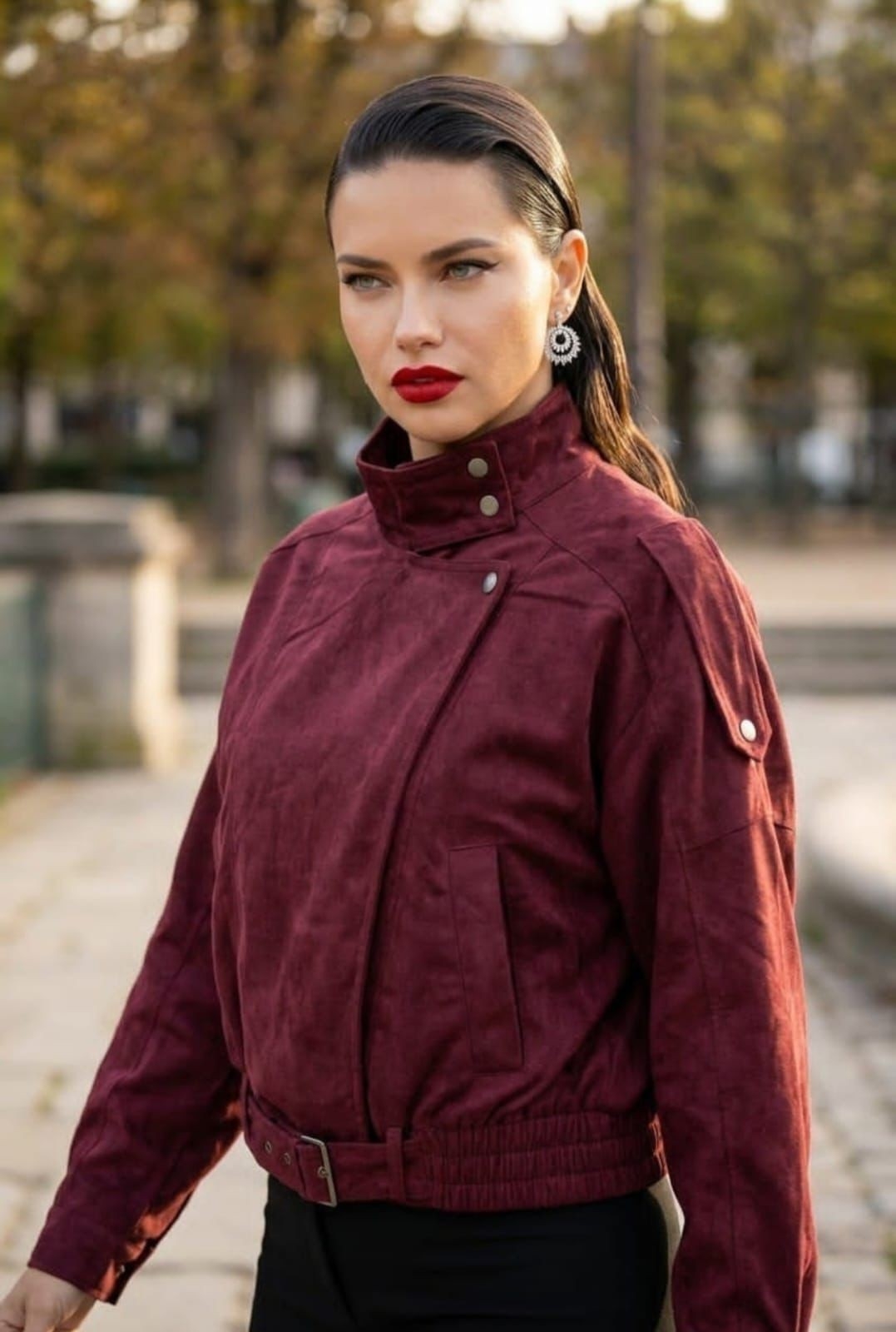 Bomber Gamuzada Flor - Imagen 3