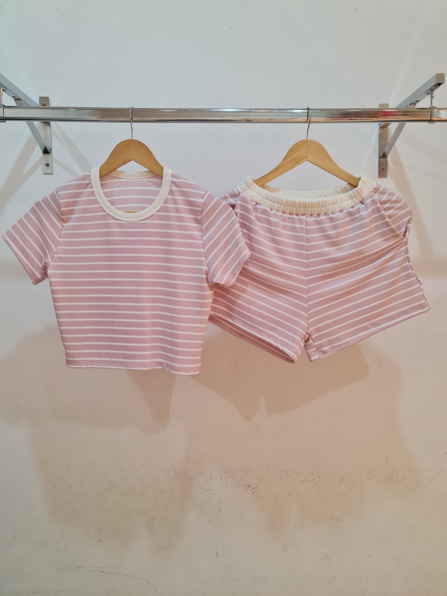 355-conjunto ( Pupera + Shorts)  Morley Rayado - Imagen 3