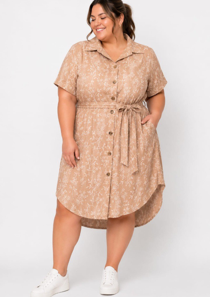 Vestido de Damade Lino Expander Tela Importada - Imagen 3