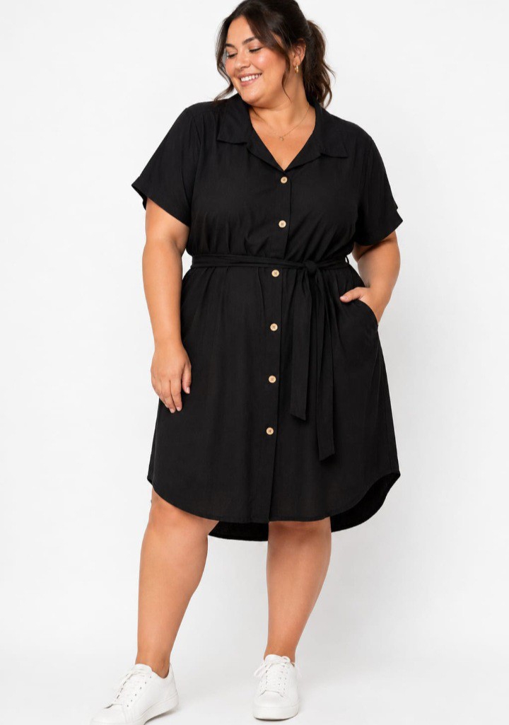 Vestido de Damade Lino Expander Tela Importada - Imagen 4