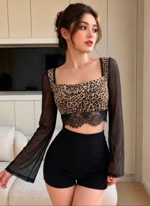Remera Manga Tul de Dama