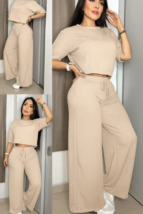 Conjunto Morley Palazo y Crop Top