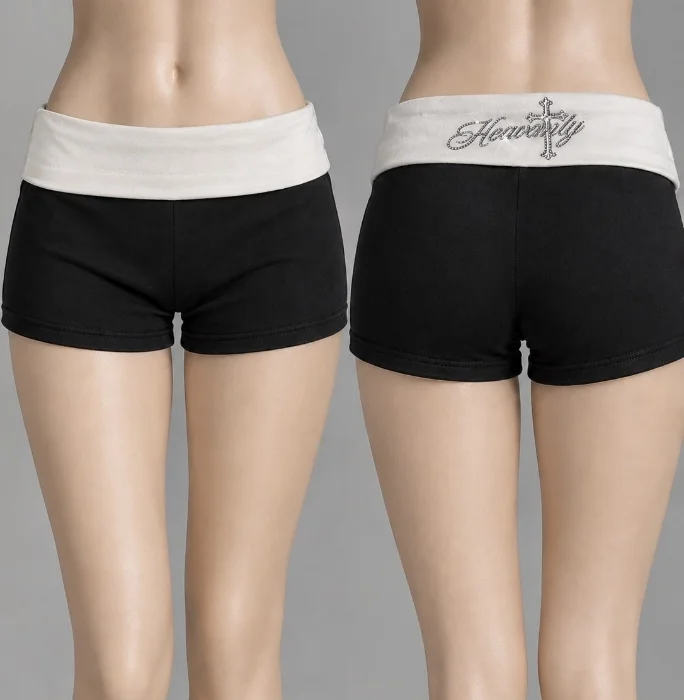 Short Doble Cintura con Strass Brillante