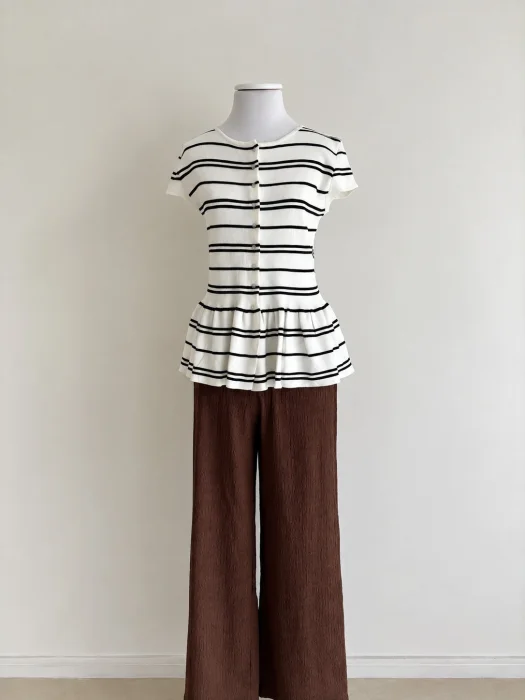 Remera Rayada con Volados Tejida