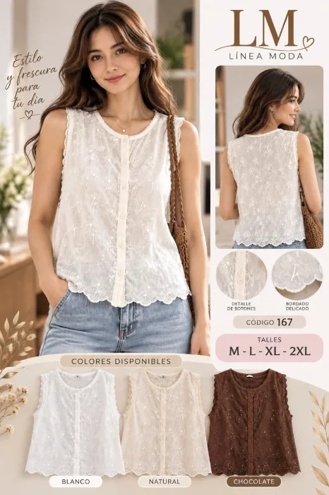 Blusa de Lino Bordado.167