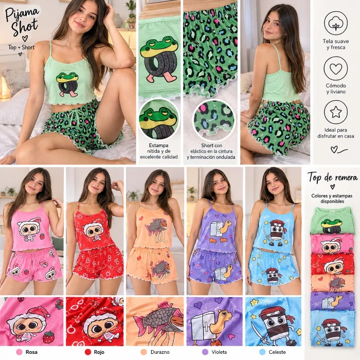 Pijama Importado Shorts+ Top