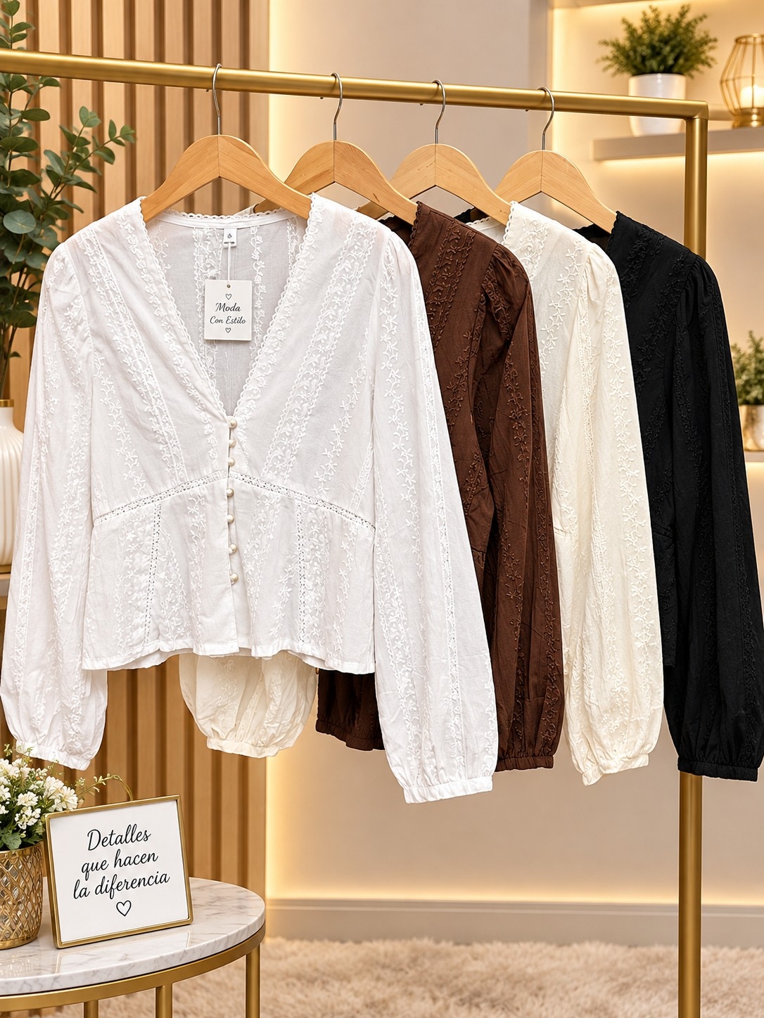Camisa Larga Broderi - Imagen 2
