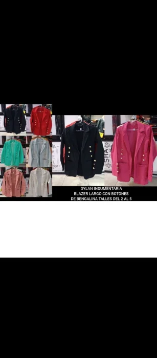 Blazer Largo con Botones de Bengalina Elástizada Talles del 2 al 5