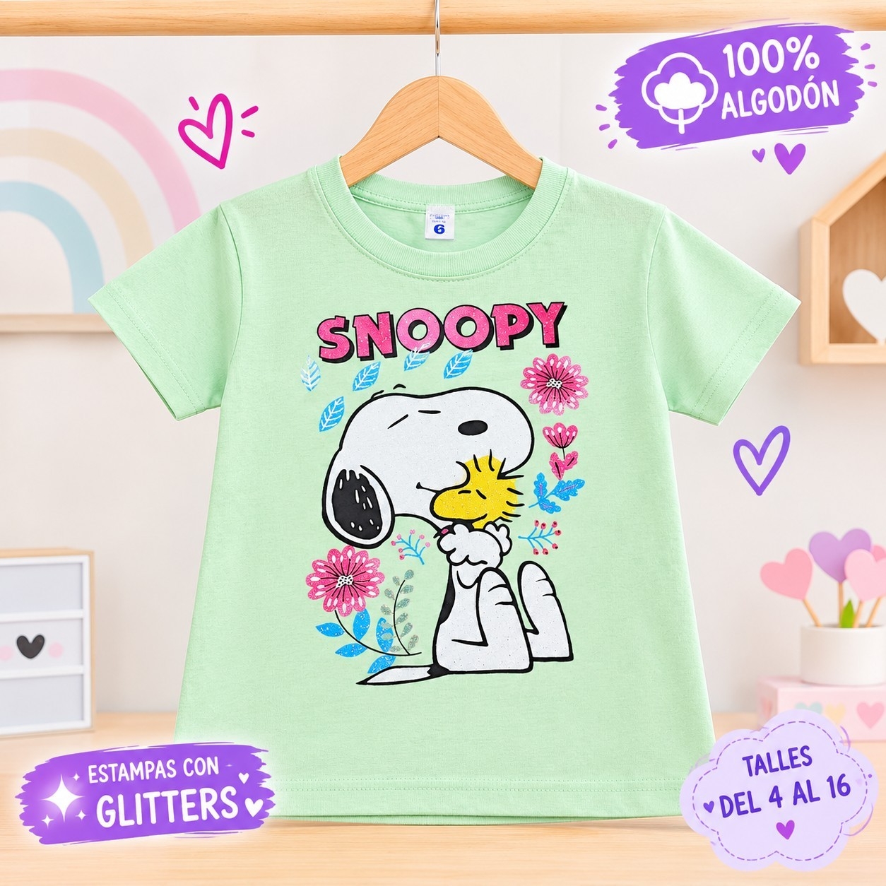 Snoopy Remeras de Algodón - Imagen 2