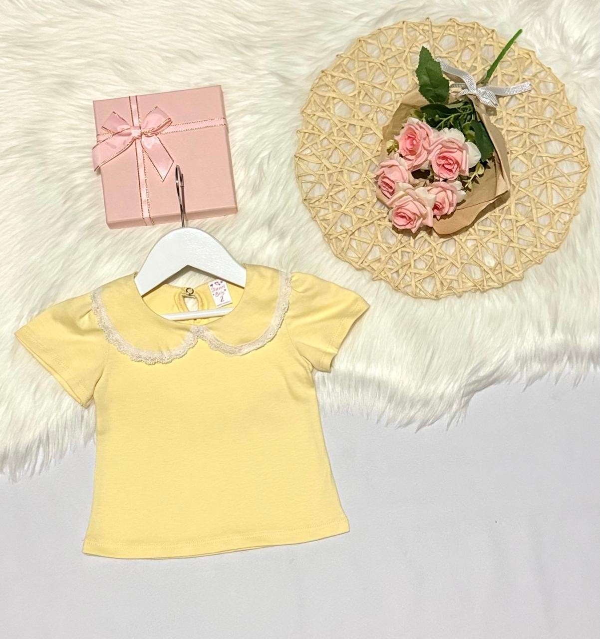 Remera de Beba Coqueta con Puntilla y Manga Princesa - Imagen 3