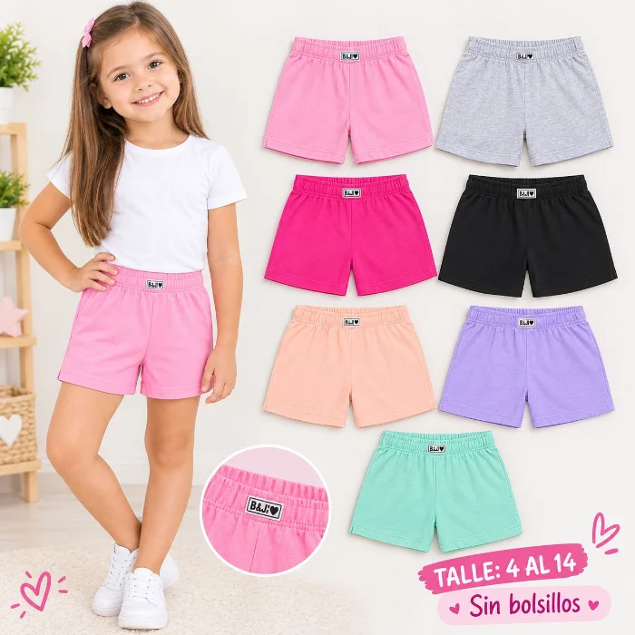 Shorts Nena Básico Algodón 100%