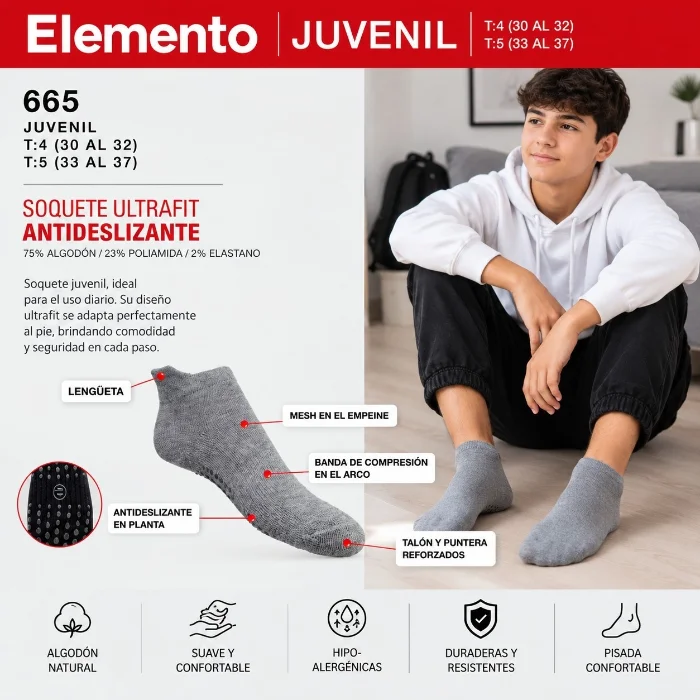 (art:665)elemento Antideslizante Soquete Juvenil